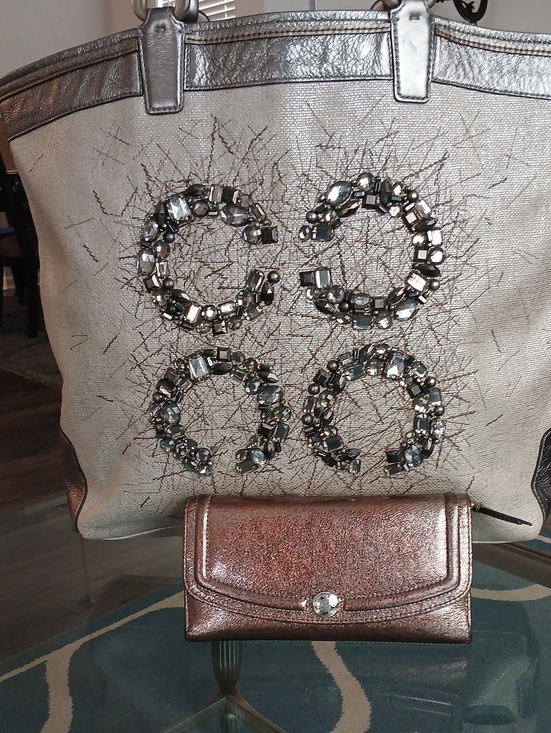 Coach Handbags - Coach Limited Edition 2011 Poppy Audrey Silver Metallic Embellished Tote